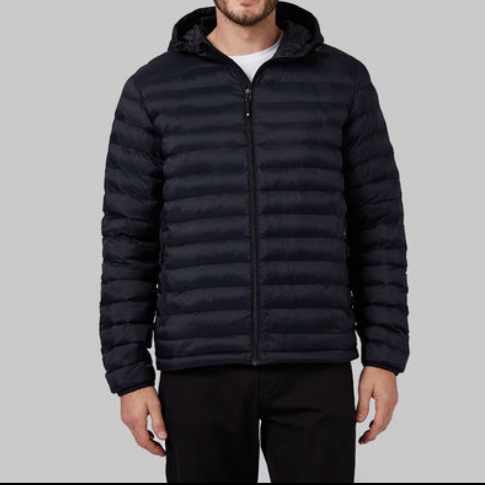 32 Degrees Men’s LIGHTWEIGHT POLY-FILL PACKABLE JACKET Small Black